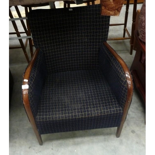 3057 - Blue Fabric Covered Armchair