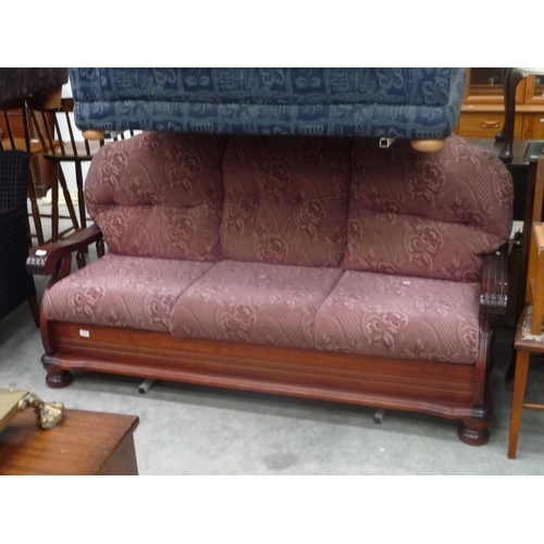 3060 - Pine Framed 3 Seat Sofa