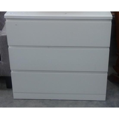 3065 - White 3 Drawer Chest