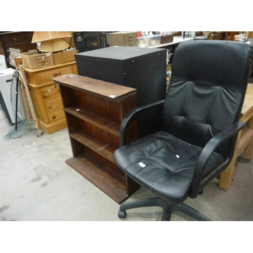 3240 - Computer Chair and Oak Hanging Bookcase