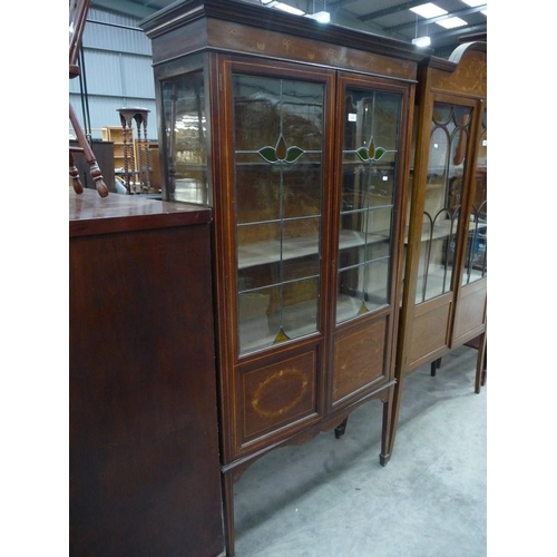 3394 - Edwardian Mahogany Inlaid China Cabinet