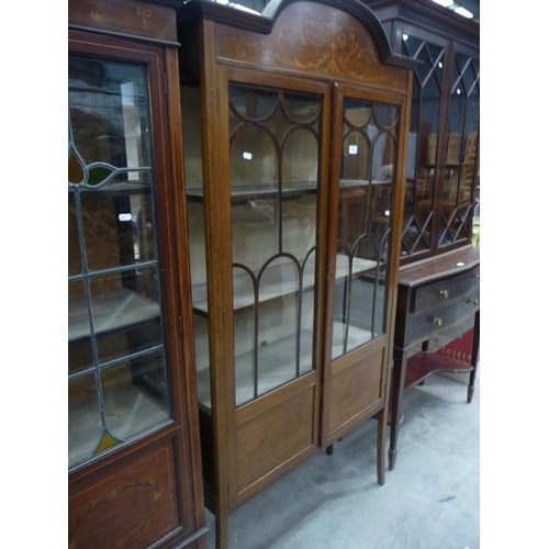 3395 - Edwardian Mahogany Inlaid China Cabinet