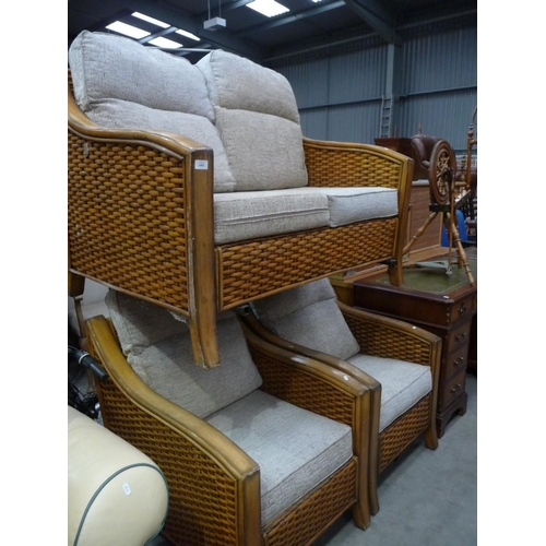 3402 - Bamboo Conservatory Two Seater and Two Chairs