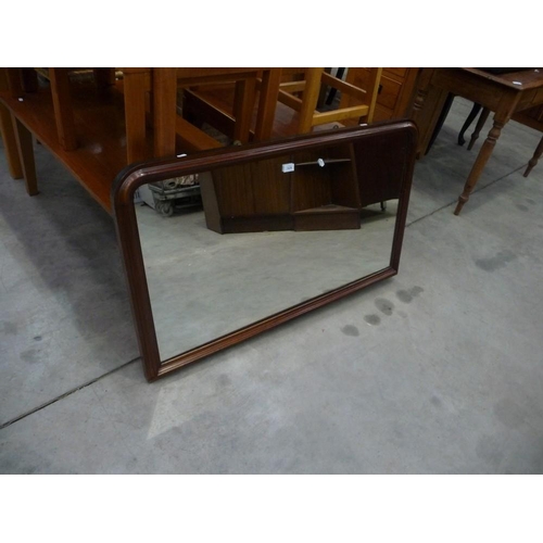 3428 - Victorian Mahogany Over Mantle Mirror 103cm x 56cm approx