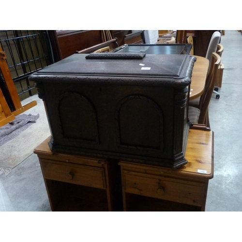 3445 - Antique Oak Silver Chest