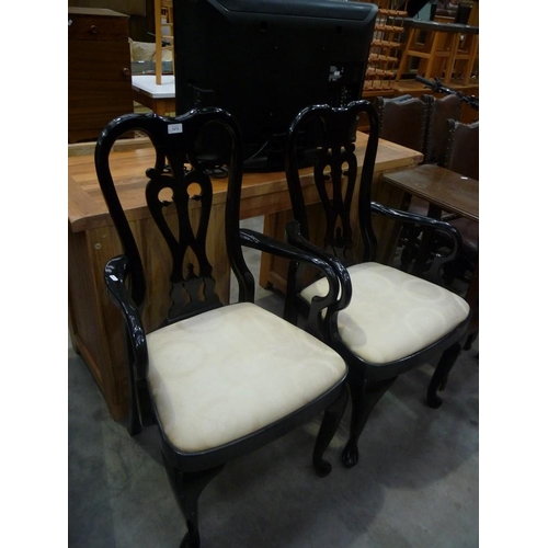 3471 - Pair of Queen Anne Leg Elbow Chairs