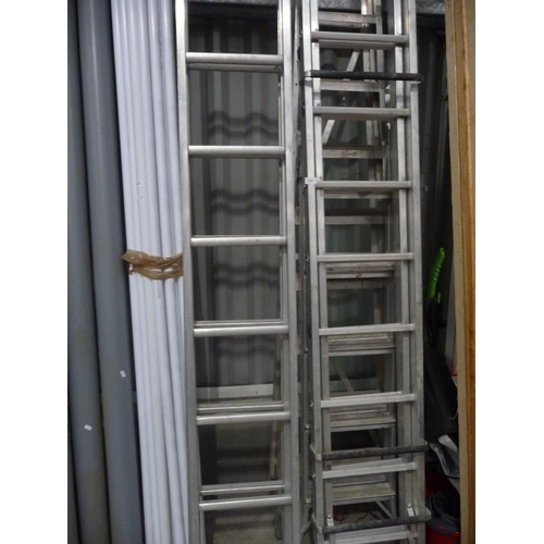 3482 - Two Aluminum Extending Ladders and Two Aluminum Steps