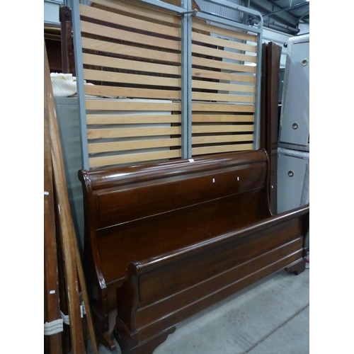 3491 - Mahogany King Size Sleigh Bedframe