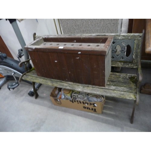 3514 - Garden Bench, Planter and Box with Advertising Tray, Gas Bottles etc