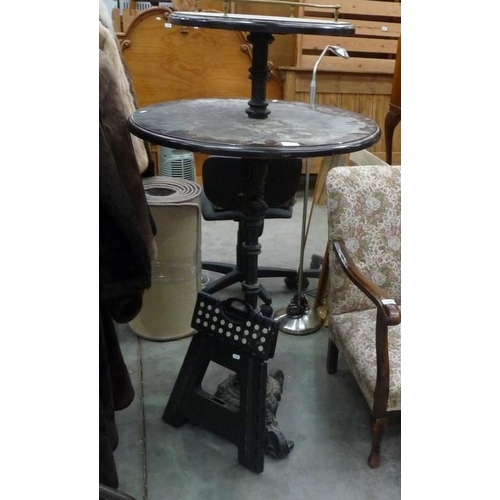 3525 - Bar Table with Cast Iron Base and a Step Stool