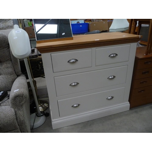 3534 - Oak White Painted Two over Two Drawer Chest