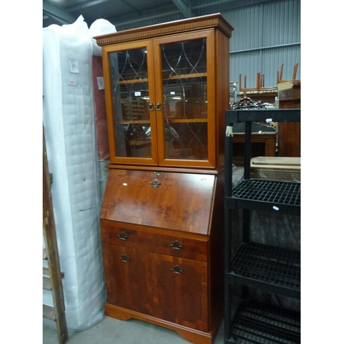 3536 - Yew Bureau Bookcase`