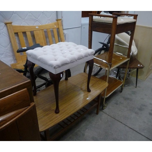 3541 - Tapestry Piano Stool, Dressing Stool, Coffee Table, Trolley, Bar Stool and Occasional Table.