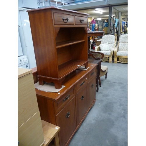 3544 - Yew Bookcase and Three over Three Sideboard