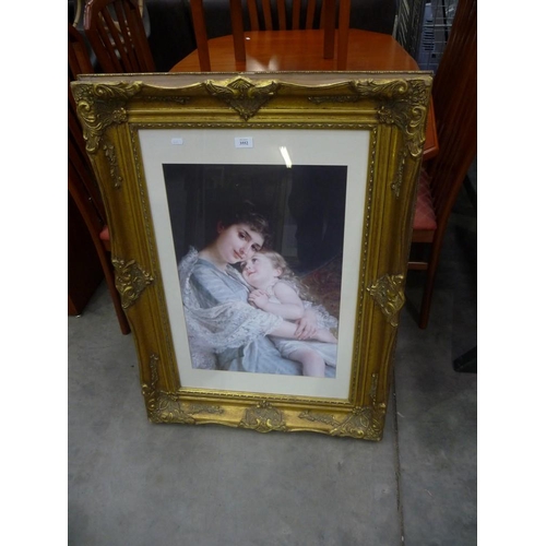 3552 - Gilt Framed Print of Mother and Child