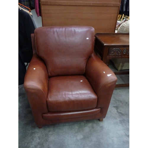 3573 - Brown Leather Armchair