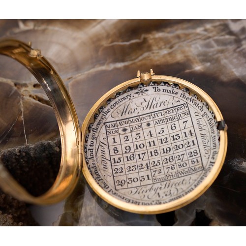 2523 - Rare Antique 18ct Gold Pair-Cased Verge Fusee Pocket Watch, White Enamel Dial with Roman Numerals & ... 