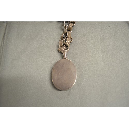 2445 - White Metal Locket on Large Link Chain, weighing approx 43.5g