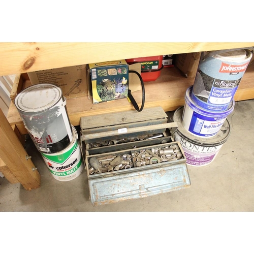 103 - Metal Toolbox including Contents and Assorted Paints etc