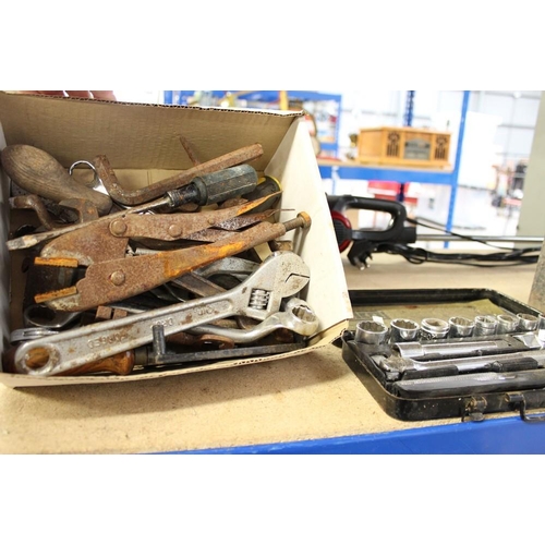 142 - Socket Set and Box of Assorted Spanners and Pliers