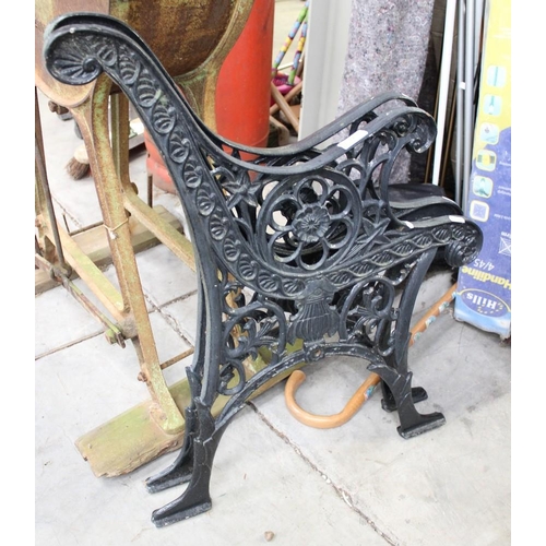 2 - Pair Of Cast Metal Bench Ends