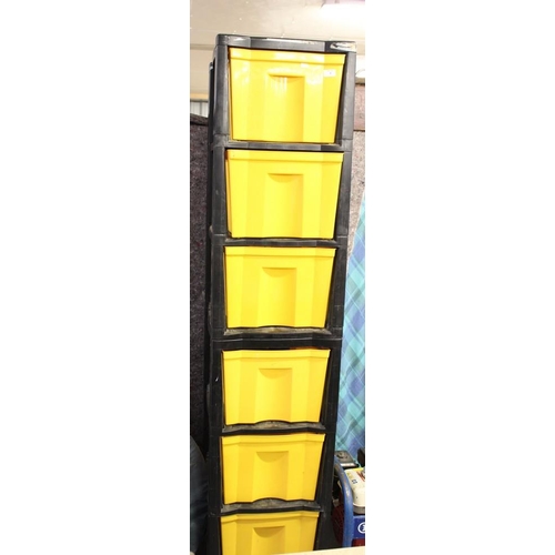 4 - Pair Of 3 Drawer  Stacking Storage Containers.