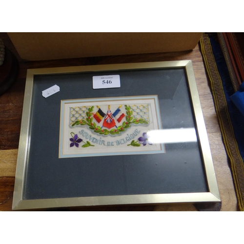 546 - Framed WW1 Silk Postcard