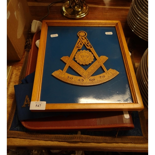 547 - Assorted Masonic Regalia - Ancient Lodge No. 49 Dundee