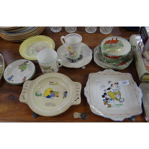 608 - Assorted Nursery Rhymes -  Plates, Bowls & Cups