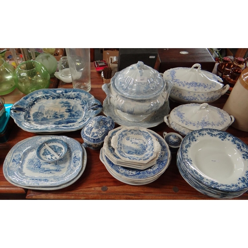 617 - Assorted Blue & White China