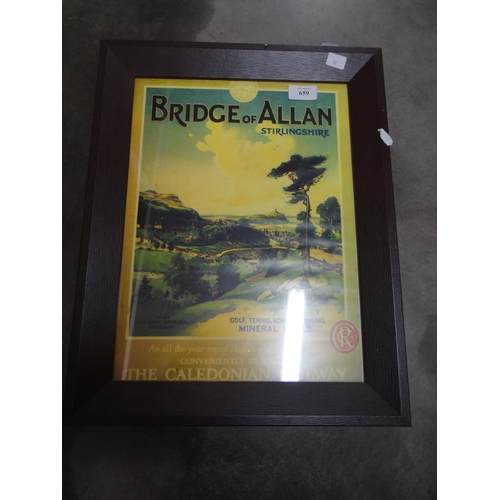 659 - Print of Bridge of Allan - Caledonian Railway