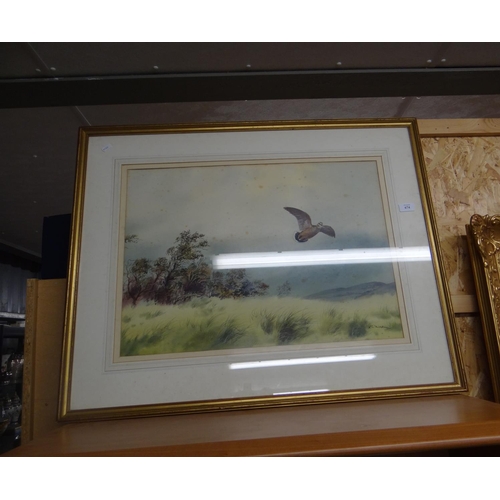 674 - Gilt Framed Watercolour - Woodcock Flushed From The Hedge by R W Milliken