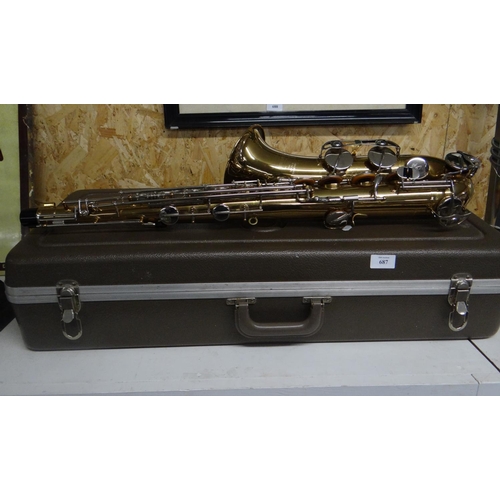 687 - Selmar Bundy II (USA) Brass Tenor Saxophone in Carry Case.