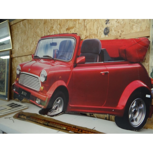 703 - Large Cardboard Cutout of Mini Car