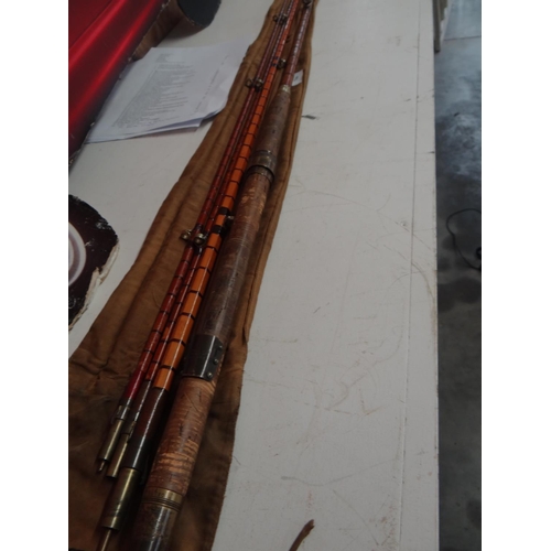 704 - Hardy Bros - Palakona - Split Cane, Three Piece Fishing Rod with Spare Tip