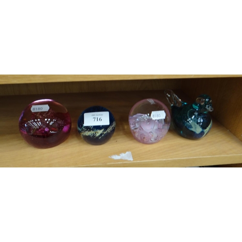 716 - Assorted Art Glass Paperweights