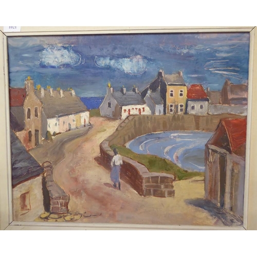 1021 - Framed Oil Painting - Harbour Scene approx 51 x 42cm.