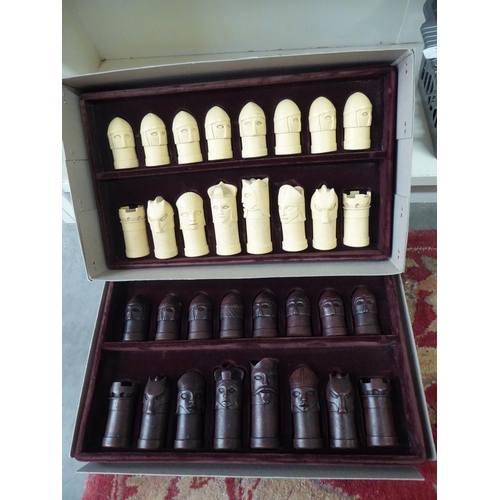 1029 - Boxed Vintage Scandinavian Style Chess Pieces.