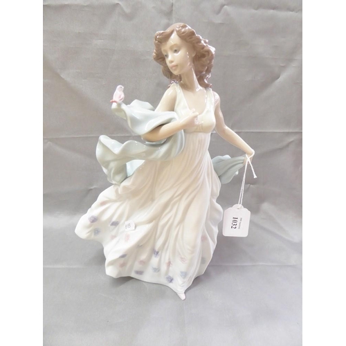 1032 - Lladro Porcelain Figurine - 6193 Girl Dancing, approx 32cm tall.