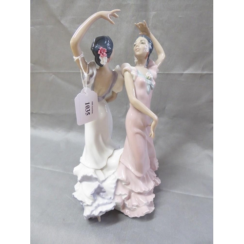 1035 - Lladro Porcelain Figurine - 5601 Flamenco Dancers approx 27cm tall.