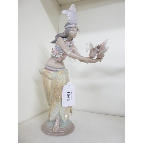 1066 - Lladro Porcelain Figurine - 1530 Leilani, approx 25cm tall.