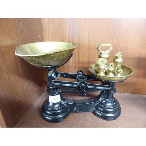 1149 - Set of Kitchen Scales & Brass Bell Weights.