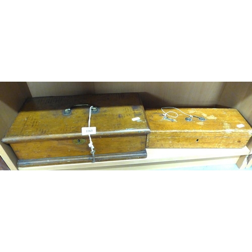 1163 - Two Vintage Mahogany Boxes (both with keys).