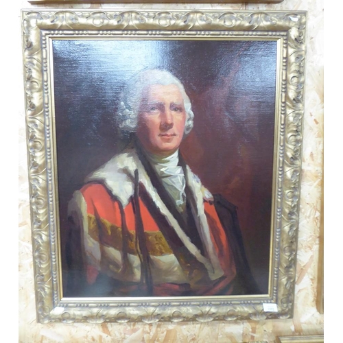 1552 - Unsigned Oil Portrait - Viscount Melville, approx 60 x 73cm