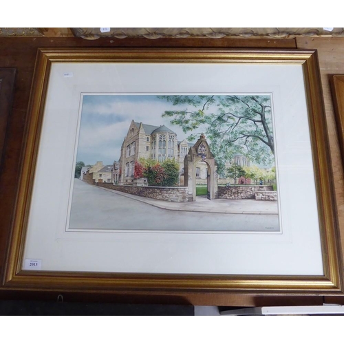 2013 - Highly Detailed Framed Watercolour - New Kings Old Aberdeen by R Ward, approx 49 x 34cm.
