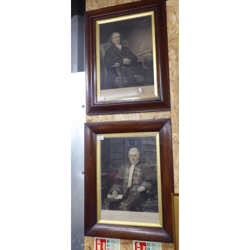 2019 - Two Portrait Prints in Rosewood Frames, approx 31 x 43cm.