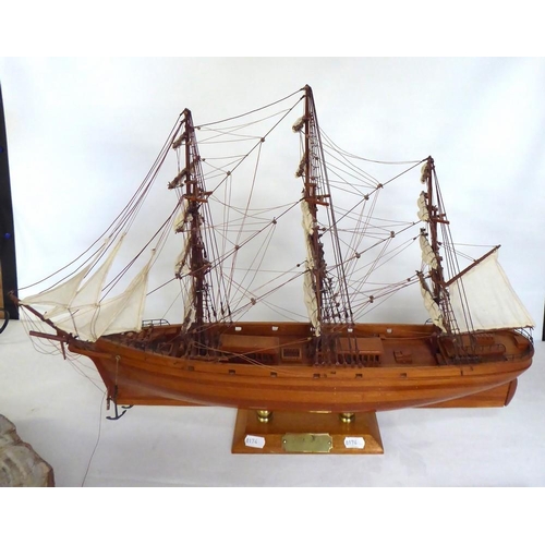 2050 - Wooden Scale Model of the Cutty Sark, approx 69cm across.