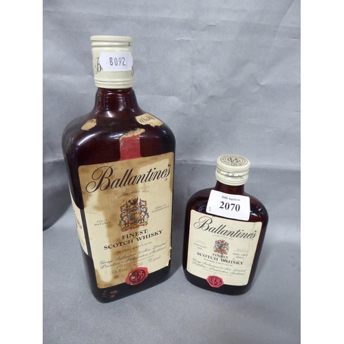 2070 - Bottle and a Quarter Bottle of Ballantine's Blended Scotch Whisky