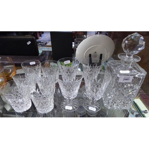 2083 - Crystal Decanter & Drinking Glasses.