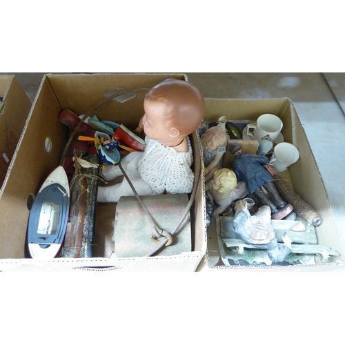 2095 - 2 Boxes - Vintage Toys, Commemorative Mugs etc